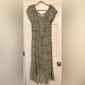 Indigo Rose Floral Green Dress
